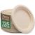 100% Compostable 7 Inch Paper Plates 125-Pack Heavy-Duty , Natural Disposable Bagasse , Eco-Friendly Made of Sugarcane Fibers-Natural Unbleached Brown 7" Biodegradable Plate by Stack Man