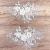 2Pcs Pearl Flower Embroidery Lace Patches 3D White Floral Embroidered Sew on Appliques for Wedding Dress Gown Headpiece Clothing Accessories Home Decoration Craft DIY
