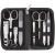 Three swords - 8 pcs.Manicure set 'Roma' |Premium nail care set in the real leather case.Color: black |Contents: nail set 8 instruments including nail scissors nail clips tweezers & glass nail file
