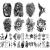 Yazhiji 32 Sheets Temporary Tattoos Stickers, 8 Sheets Fake Body Arm Chest Shoulder Tattoos for Men Women with 24 Sheets Tiny Black Temporary Tattoos