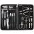 Three swords - 16 pcs.Manicure pedicure set 'Cinisello' |High-quality nail case made of synthetic leather for hand and foot care.Color: black |Contents: nail scissors nail clippers tweezers & much more!