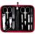 Three swords - 8 pcs.Manicure set 'Roma' |High quality nail care set in red synthetic leather case |Contents: nail scissors set foot and nail clippers tweezers glass nail files sapphire nail file red / synthetic leather