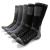 MIRMARU Men's 5 Pairs Multi Performance Outdoor Sports Hiking Trekking Crew Socks 2 X Black, 2 X Charcoal, 1 X Olive Large-X-Large