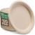 100% Compostable Paper 10 inch Bulk 125-Pack Disposable Heavy-Duty Quality, Natural Bagasse Eco-Friendly Biodegradable Made of Sugar Cane Fiber, Large 10" Dinner Plate