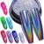 Holographic Nail Powder Fine Rainbow Holo Unicorn Mirror Laser Effect Multi Chrome Manicure Pigment Glitter Dust for Salon Home Nail Art DIY Deco, 0.04oz/1g, Sponge Tool/3pcs 001