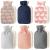 CityComfort Hot Water Bottle with Soft Fleece Cover - Natural Rubber 2 Litre - British Design - UK Safe Tested Multicolor