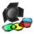 Godox BD-04 Barn Door Barndoor with Honeycomb Grid and 4 Color Gel Filters (Red Yellow Blue Green) for 7" Standard Reflector