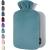 Heat bottle with cover - soft premium non -woven cover - 1.8l large heat bottle hot water bottle children bed bottle for adults - green blue