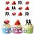 Boxing Gloves Happy Birthday Mix- 12 Edible Wafer Cake Toppers Stand UP STANDUPS