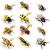 YAZHIDA Fly Fishing Bee Fly Set Fly Assortment - Wild Bee Flight Series yellow