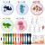 WATINC 5Pcs Embroidery Kit for Kids Stamped Cross Stitch DIY Key Chain with Sea Animals Patterns Needlepoint Starter Kits Ocean Animal Themed Educational Craft Supplies for Beginners Adults Schoolbag