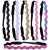 FROG SAC 6 Zig Zag Glitter Elastic Headbands For Girls  Adjustable Non Slip Thin Stretch Wavy Headband Hair Bands for Teens  Cute Stretchy Nonslip Fashion Teen Girl Hair Accessories  Yoga and Sport Head Wraps For Kids