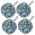 VANZAVANZU Bath Sponge Luffa Large 80g Shower Sponge Body Scrubber Mesh Pouf for Women and Men Set of 4 (Blue-Gray)