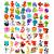 sinceroduct 64 PCS 5D DIY Diamond Painting Stickers Kits for Kids and Adult Beginners  Stick - Shaped Paint Marked with Diamonds by Numbers  More Cute Animals  Dinosaurs  Kids Gift