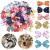 PET SHOW 20Pairs 2" 3" 4" Big Dog Hair Bows with Rubber Band for Small Medium Large Dogs Rhinestone Floral Bowknot Topknot Cats Rabbits Girl Boy Pink Blue Grooming Hair Accessories Daily+Rubber Bands