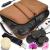 SereneLife Portable Massage Stone Warmer Set - Electric Spa Hot Stones Massager and Heater Kit with 6 Large and 6 Small Round Shaped Basalt Massaging Rocks, Digital Controller Heating Bag Brown