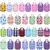 Duufin 60 Pieces Hand Sanitizer Holders Empty Travel Bottles Set Including 30 Pieces Reusable Clear Bottles and 30 Pieces Hand Sanitizer Keychain Holders for Backpack and Purse (Assorted Patterns)