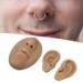 Silicone Ear Model Novice Simulated Display Soft Flexible Model Body Part Displays Fake Nose Authentic Modeling Practical Silicone Ear Model 3D Nose and Mouth Model Ear Care(Dark Skin Color)