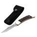 Buck Knives 110 Folding Hunter Knife with Brass Bolsters and Ebony Handles | 3-3/4 420HC Blade | Includes Leather Sheath - Buy Online on GoSupps.com