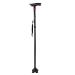 Walking Stick Elderly Folding Walking Cane Aluminum Support Crutches Telescopic Anti Slip Four Leg Adjustable Stick with LED Light SOS Alarm Bathing in Sunlight