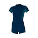 O'Neill Wetsuits Women's Bahia Full Zip Short Sleeve Spring ABYSS/FRNAVY/ABYSS 12