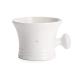MHLE White Porcelain Platinum Rim Shaving Mug  Shave Dish Accessory for Soaps and Creams, Modern White Design