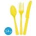 Amscan Premium Heavy Weight Assorted Cutlery Pack of 24 - Yellow Sunshine | Essential Party Supplies - Buy Online on GoSupps.com