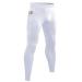 Men's Cool Dry Compression Pants- Active Workout Leggings Gym Tights Pocket- Sports Pant for Running Yoga Basketball White Medium