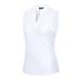 Vidusou Womens Sleeveless Golf Polo Shirts Lightweight Tennis Sport Tops Large White