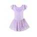 vivifayee Girls Ballet Leotards Dance Tutu Dress with Chiffon Bow Skirted Outfit 4-5T X-purple