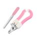 PSGS Professional Pet Nail Clippers Dog Cat Stainless Steel Two-Color Labor-Saving Nail Clippers Convenient Beauty Cleaning Supplies (Color : Give Sharpener Pink)