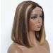 Glueless 4/27 Highlight Bob Human Hair Wig - Brazilian Straight Lace Front T Part Closure Short Bob Wig - Ombre Honey Blonde Real Human Hair Pre Plucked - 12 Inch - Buy Online on GoSupps.com