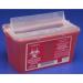 Kendall 8 qt. Chimney-Top Sharps Container  Red