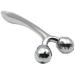 Metal Anti-Wrinkle Eye Massage Roller Stick | Jade & Rose Quartz 3D Facial Massager for Anti-Aging & Slimming | Gua Sha Eye Cream Applicator - Buy Online on GoSupps.com