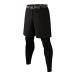 WRAGCFM Men's 2 in 1 Running Pants Shorts Tights, Workout Compression Pants with Pocket for Men Black Small