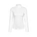 KLOTHO Womens Slim Fitted Mock Turtleneck Tops Long Sleeve Lightweight Base Layer Shirts A-white Medium