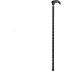 Walking Stick Cane Elderly Crutches Solid Wood Walking Stick Anti-Skid Walker Fine Carving Aluminum Ring Inlay 92cm Long Can Be Truncated As Needed Black