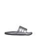 adidas Women's Adilette Comfort Slides Sandal 8 Silver Metallic/Silver Metallic