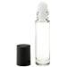 8ml 1/4 oz EMPTY CLEAR Glass Rollon Bottle with Plastic Roller & Plastic Black Caps 144 Pcs