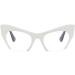 Ultra Light Cat-Eye Reading Glasses | Blue Light Blocking | Large Anti-UV Computer Readers | Stylish Flat Mirror +350 | White-Black - Buy Online on GoSupps.com
