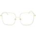 Ltsrll Oversized Square Reading Glasses - Metal Anti-Blue Light Readers Unbreakable +0.00 Golden Ideal for Eye Strain Relief - Buy Online on GoSupps.com