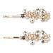 Scünci Elite Rhinestone Bobby Pins 2 Pieces Glam Gold 2 Pieces