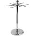 Deluxe Stainless Steel 4 Prong Safety Razor and Shave Brush Shave Stand - Holds 2 Double Edge Safety Razors and 2 Shave Brushes