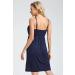 Sosolism Women's Dark Blue Nursing Nightdress - Padded Lace Trim Maternity Dress - Buy Online on GoSupps.com