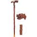 Walking Stick Cane Elderly Crutches Solid Wood Walking Stick Fine Carving Faucet Crested Head Handle Implied Auspicious Elderly Supplies Walker 88 cm Long Can be truncated Prosperous - Buy Online on GoSupps.com