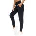 THE GYM PEOPLE Women's Joggers Pants Lightweight Athletic Leggings Tapered Lounge Pants for Workout, Yoga, Running Medium Black