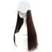 Wig Female Long Hair Cap Wig One-Piece Female Long Straight Natural Full Head Suit Net -White Hat Light Brown - Buy Online on GoSupps.com