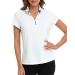 LRD Women's Golf Polo Shirts Short Sleeve Tennis Shirt UPF 30 Quarter Zip Up Small White / Floral