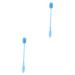 Solustre 2st Pop brush made of silicone bottle peeling made of silicone brush cleaner for glassware silicone cleaning brush glass brush basket brush baby handle made of silicone manganese manganese steel long handle (1 Pack) dark bluex2st