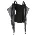Women's Gothic Witch Tops Halloween Cold Shoulder Irregular Sleeve Blouses Vintage Steampunk Renaissance Shirts Black Large